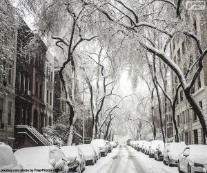 пазл Снег covered улица
